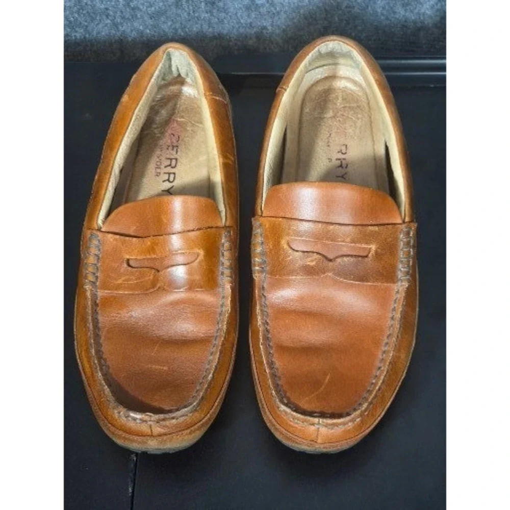 Sperry Top-Sider Mens Hampden Venetian Tan Leather Driving‎ Loafers Sz 9M Preppy